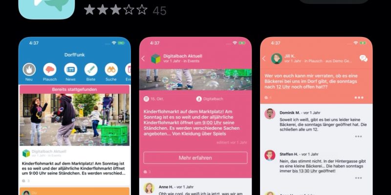 Dorffunk im App-Store